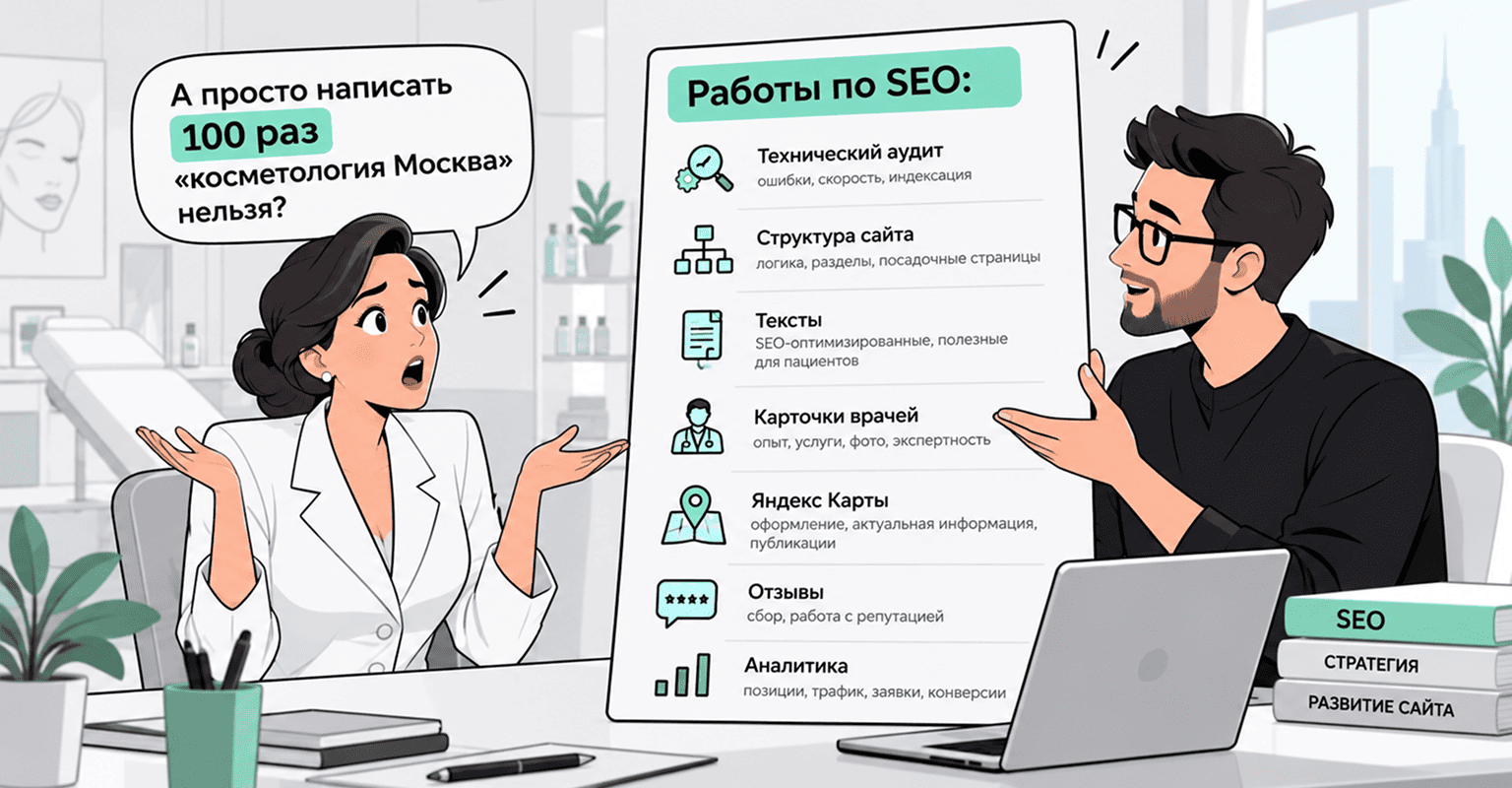 Что входит в SEO-продвижение косметологической клиники